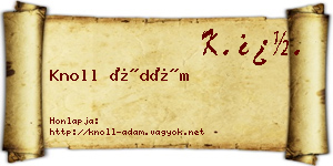 Knoll Ádám névjegykártya