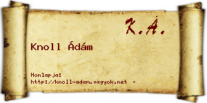 Knoll Ádám névjegykártya